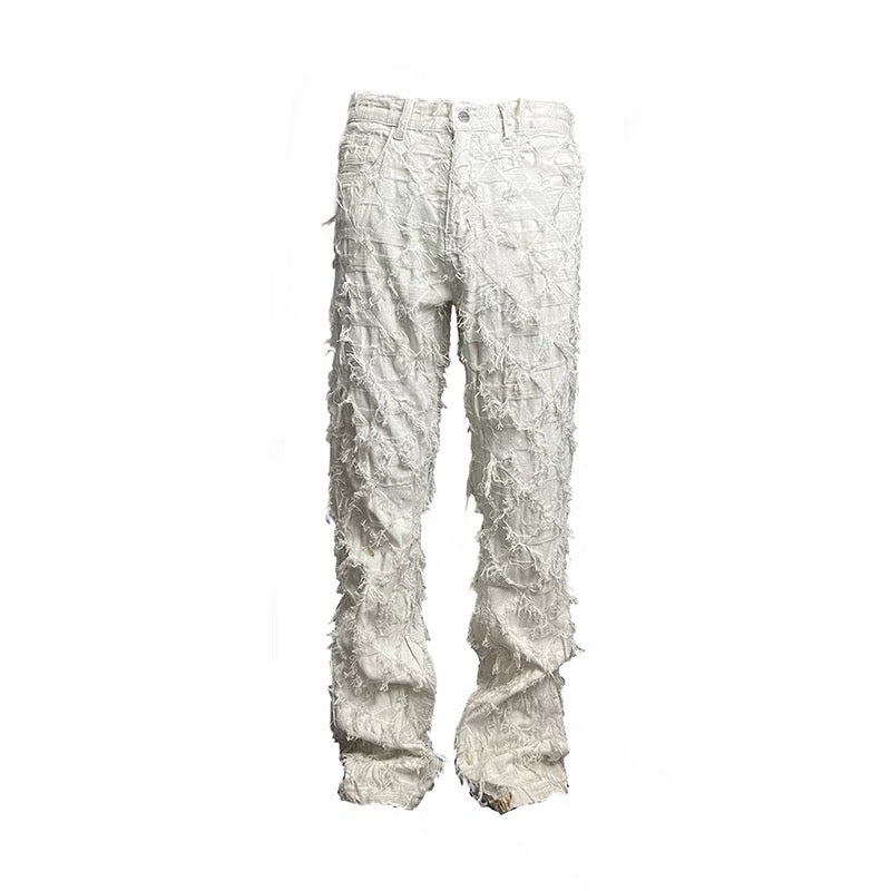 AONE4SURE x ILOVEUIHATEU White Lace Destroy Denim