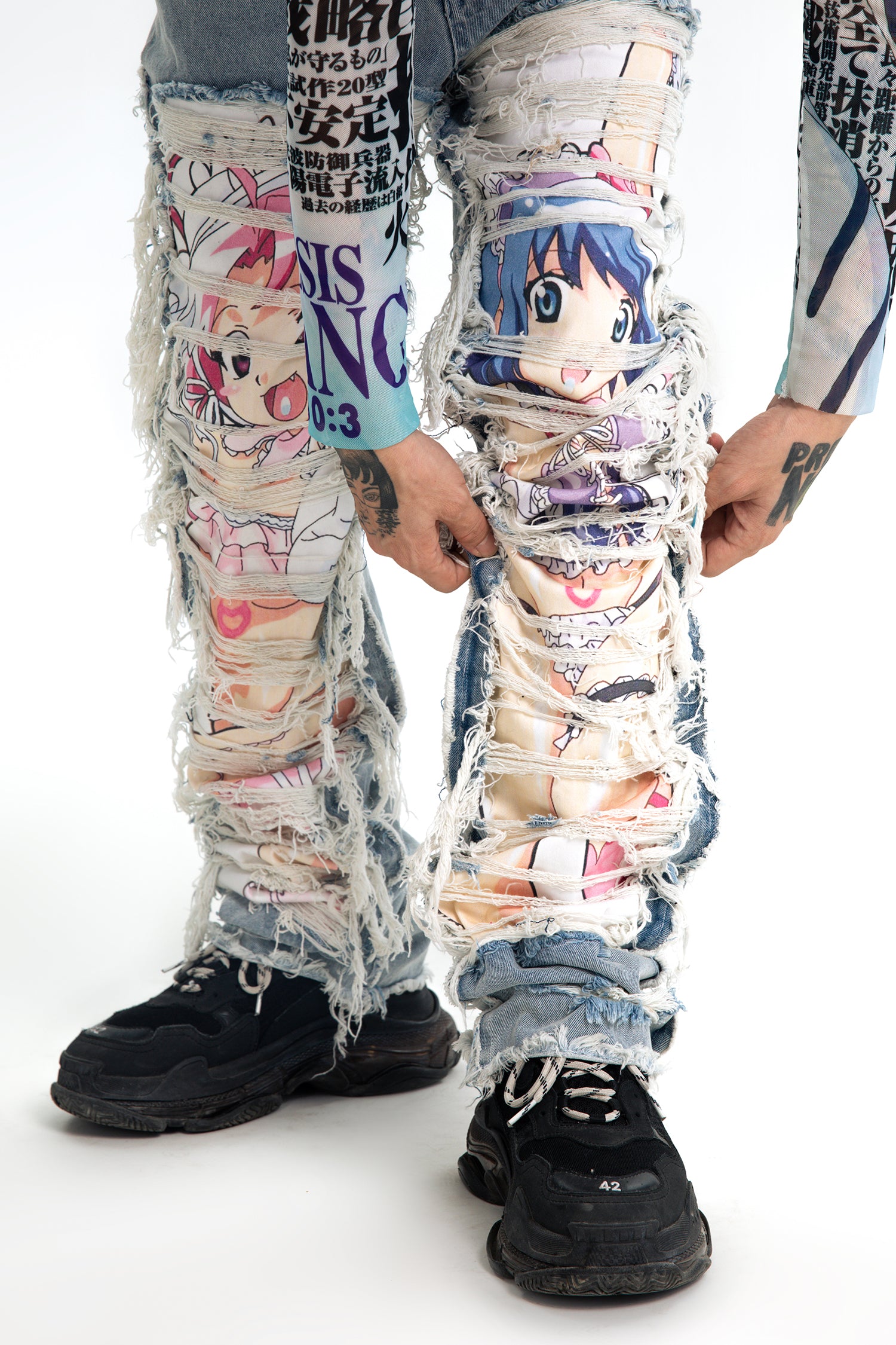 AONE4SURE x ILOVEUIHATEU Anime Twins Jeans