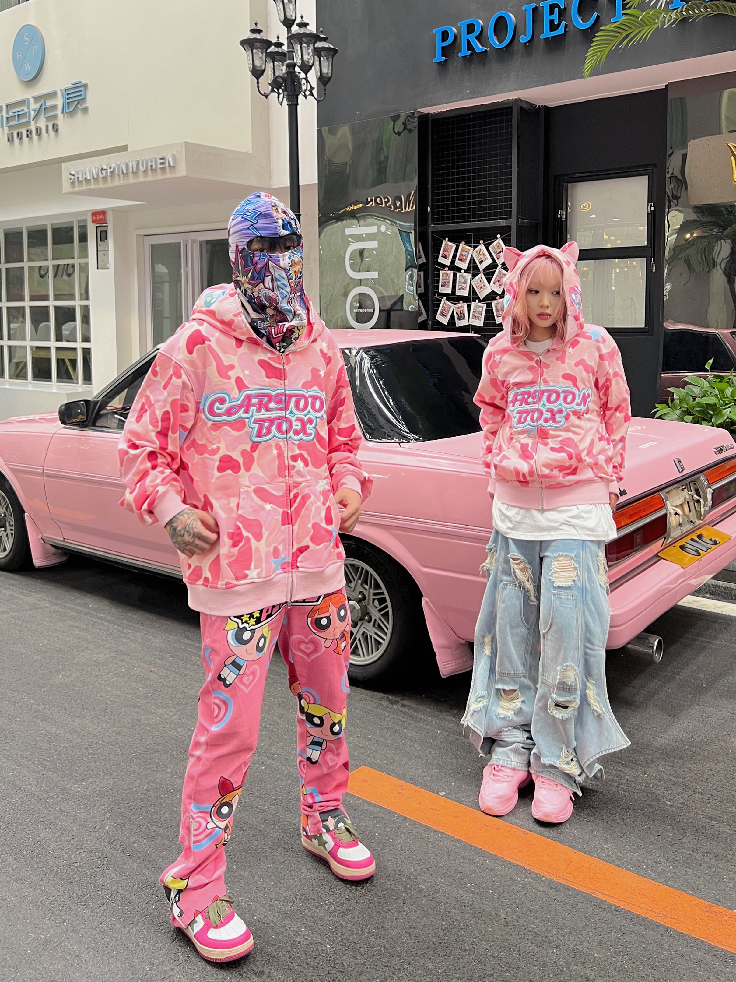 CartoonBox Pink Camo Hoodie – AONE4SURE