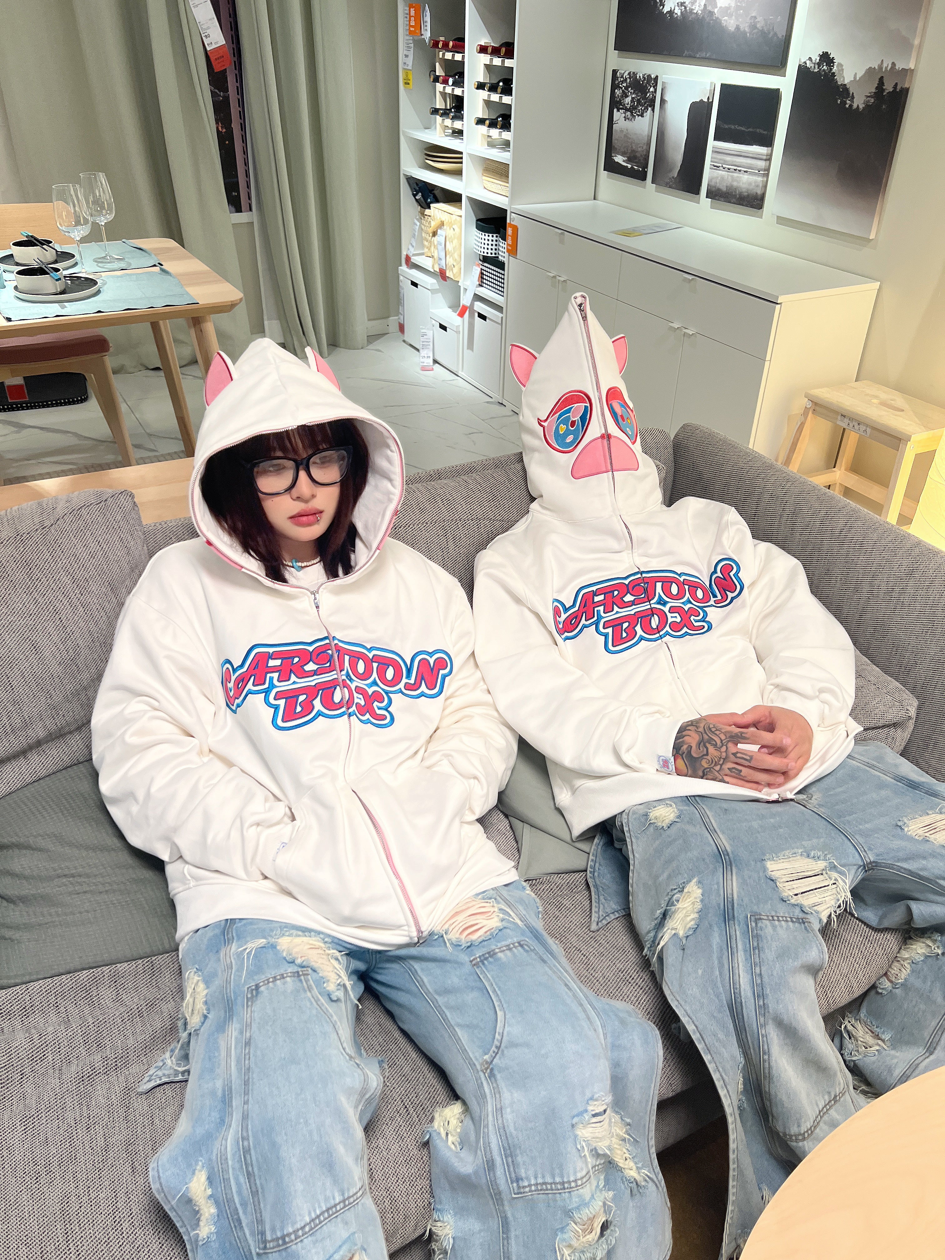 CartoonBox White Bear Hoodie – AONE4SURE