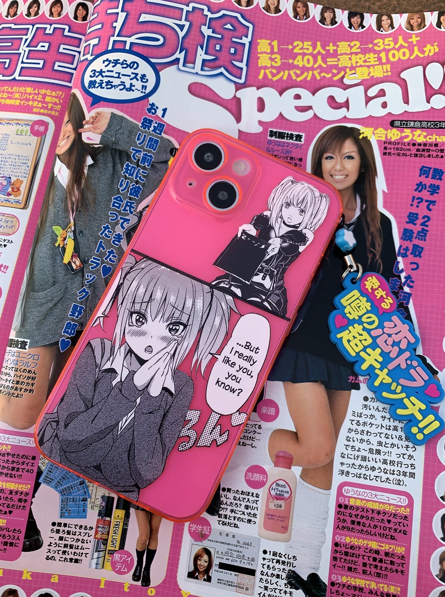 Phone Case Pink MisaMisa with Pendant