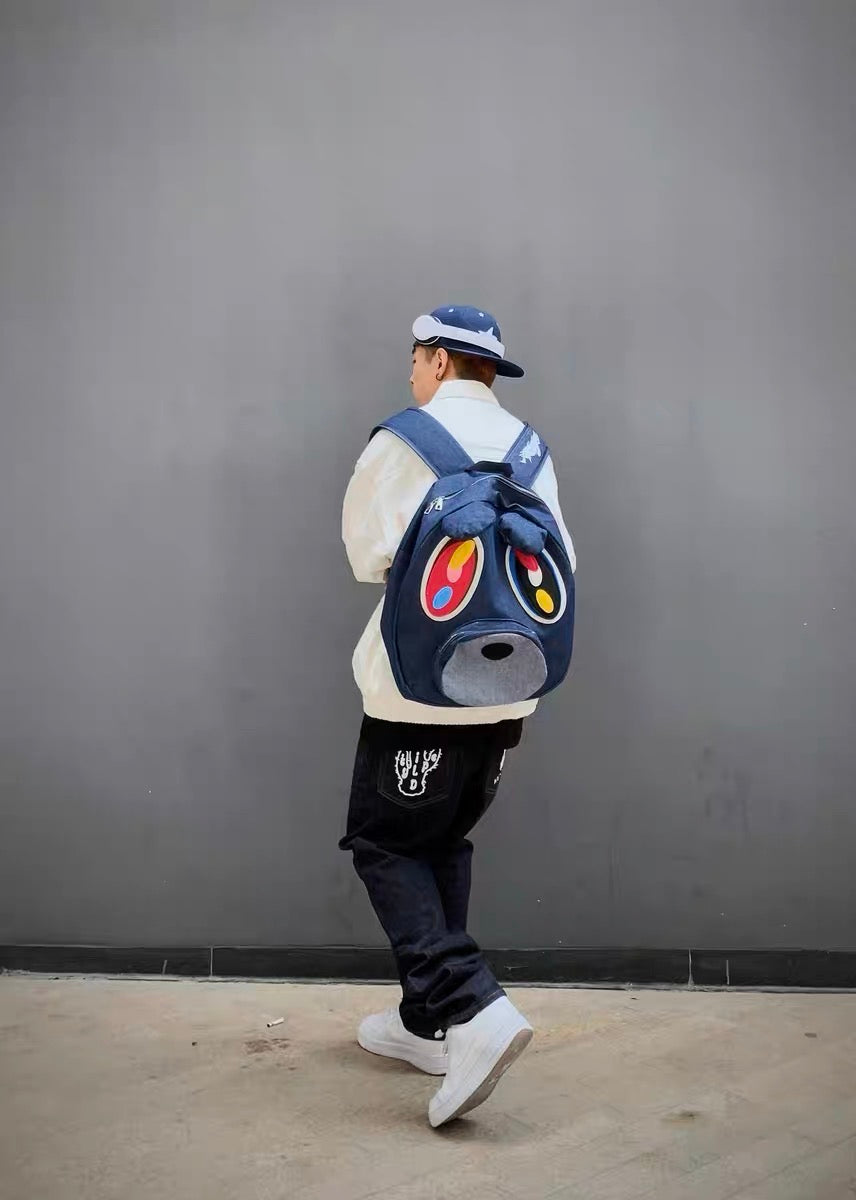 Collections Dropout Bear Denim Backpack（2 Size）