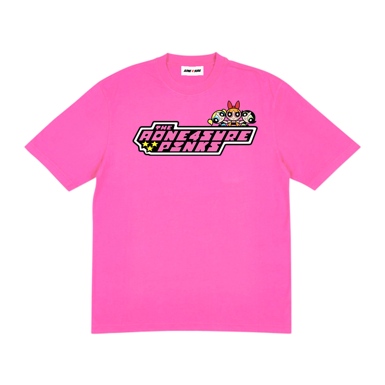 AONE4SURE Powerpuff Girls T-Shirt (Pink/White)